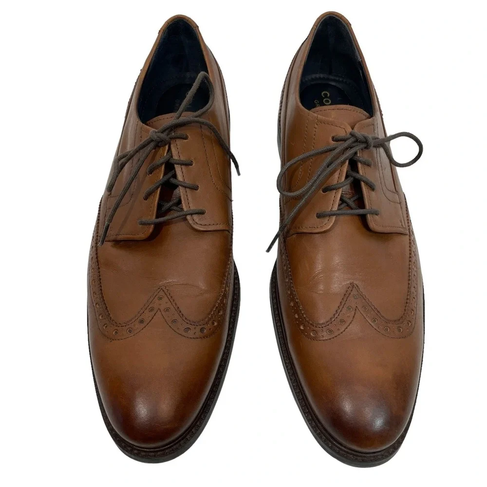 Cole Haan Grandseries Wing Tip Oxford Dress Shoe Mens 11.5 Leather Brown C31500